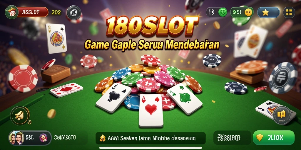 Screenshot utama 180SLOT menampilkan gameplay Gaple yang seru.