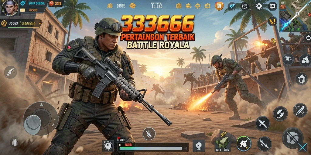 Tampilan gameplay seru dan menegangkan dalam 333666 Battle Royale.