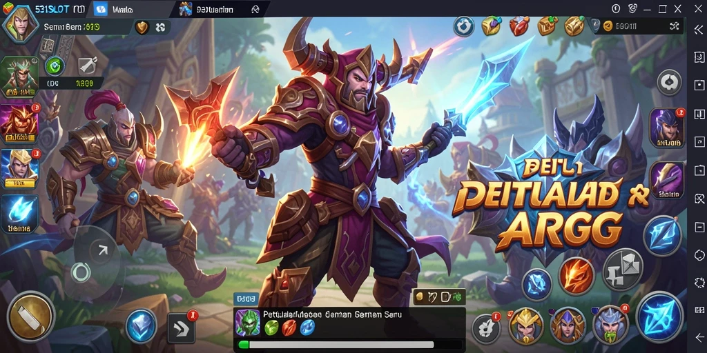 Screenshot gameplay <strong>531SLOT</strong> menunjukkan pertarungan epik antar karakter di dunia fantasi.