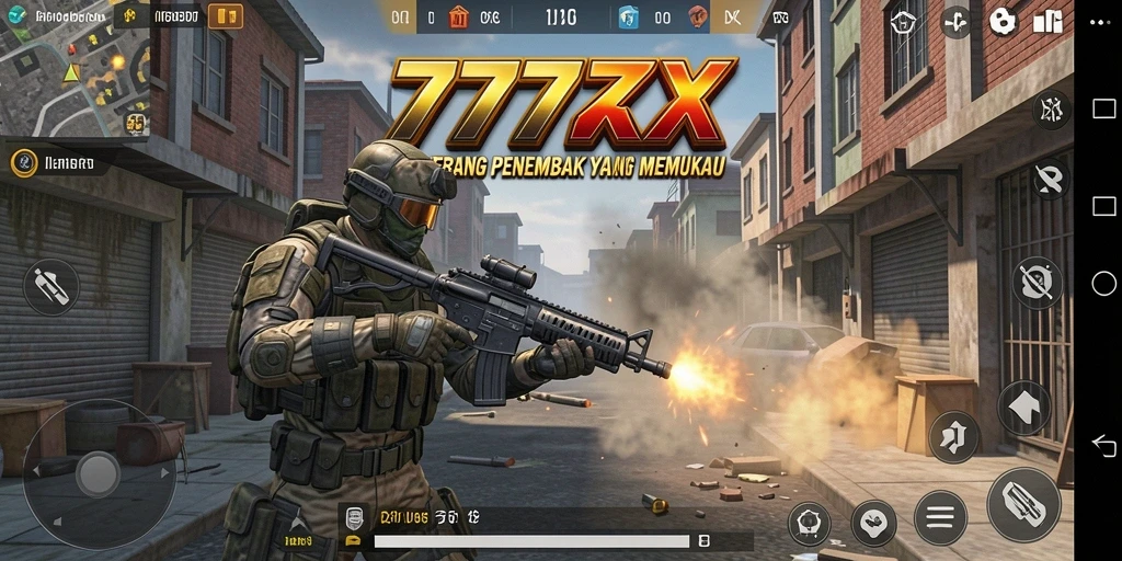 Screenshot gameplay 777ZX menampilkan aksi tembak-menembak yang mendebarkan.