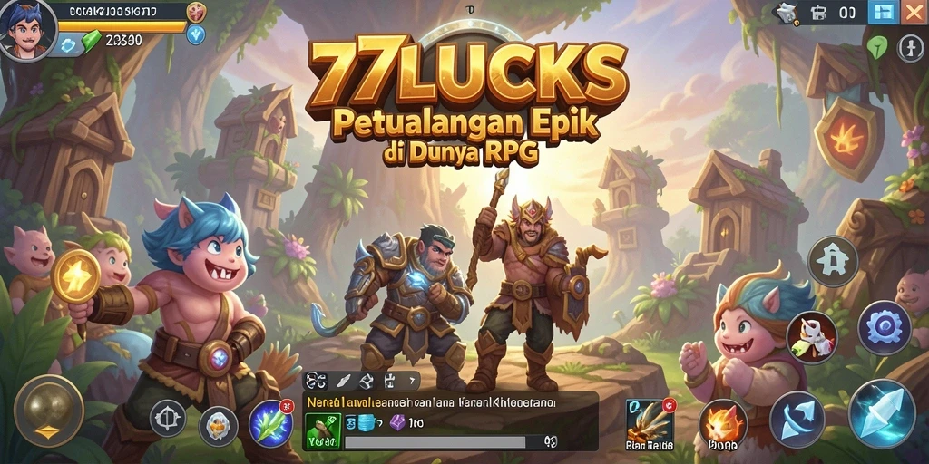 Tampilan grafis menakjubkan dalam gameplay RPG 77LUCKS.