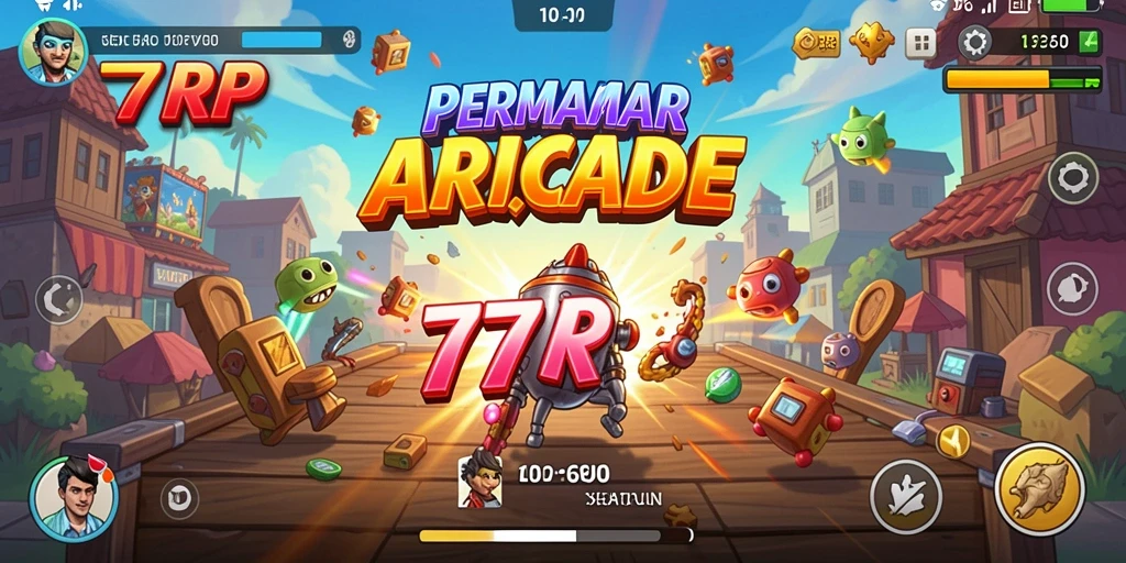 Tampilan menarik dari gameplay arcade 77RP yang seru dan menantang.