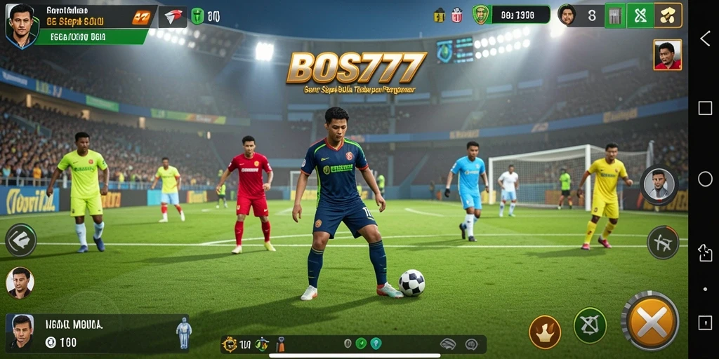 Tangkapan layar utama BOS777 menampilkan aksi seru dalam permainan sepak bola.