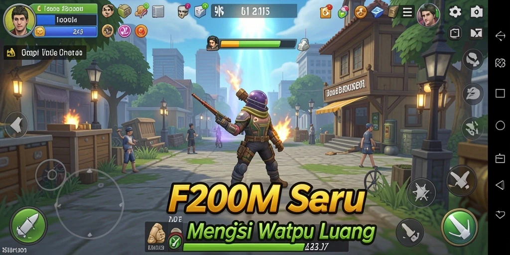 Screenshot utama F200M menampilkan gamers menikmati gameplay Idle yang santai.