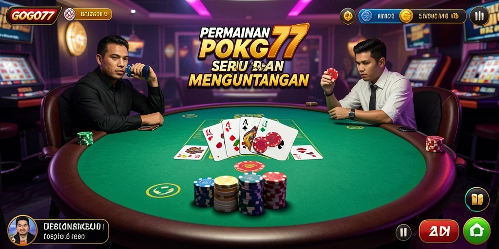 Tampilan gameplay GOGO77 yang menegangkan dalam permainan Poker.
