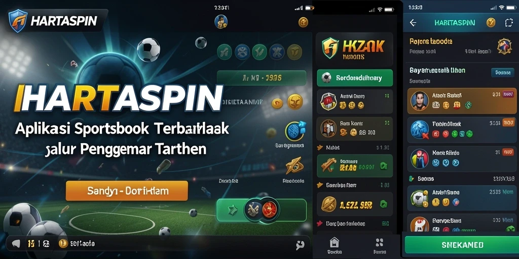 Tampilan antarmuka HARTASPIN dengan fitur sportsbook yang menarik.