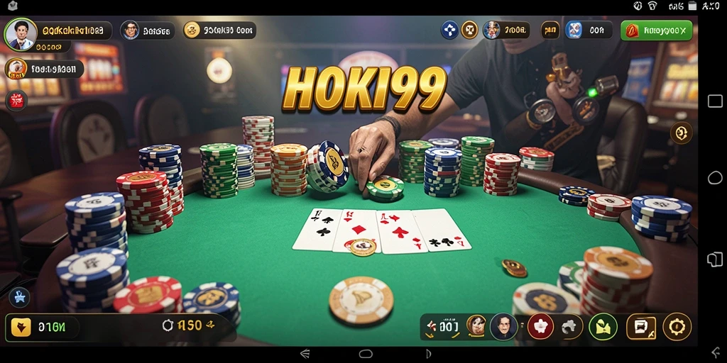 Tampilan gameplay seru di HOKI99 saat bermain Poker.
