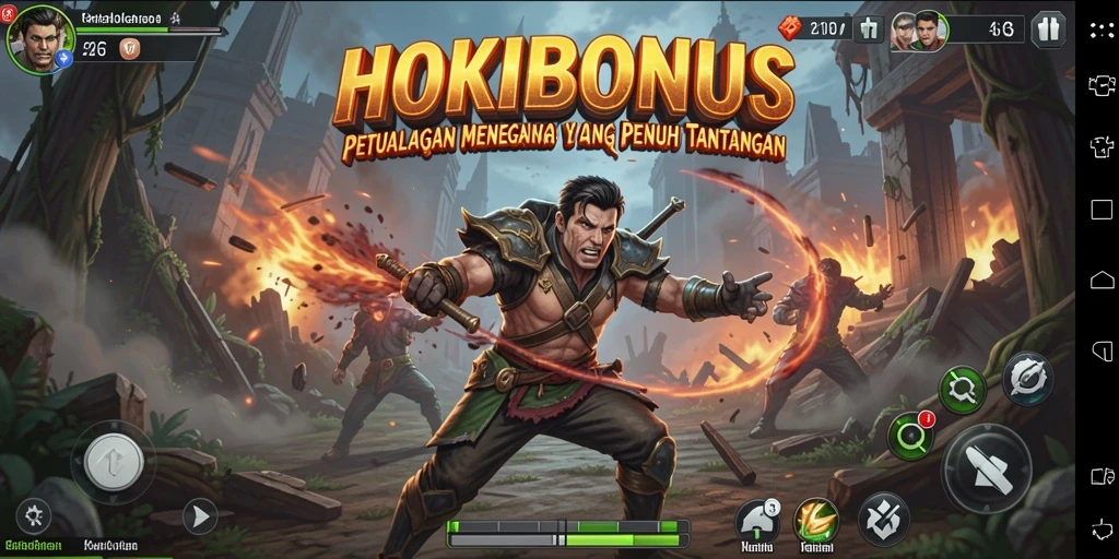 Screenshot HOKIBONUS menampilkan pemain menjelajahi dunia petualangan yang luas.