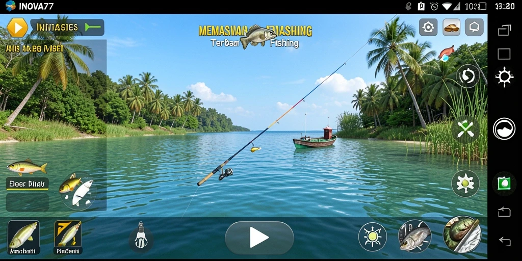 Tampilan gameplay <strong>INOVA77</strong> yang memukau saat memancing.