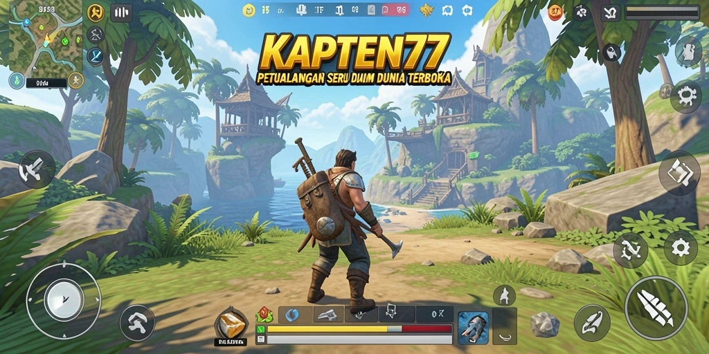 Screenshot menampilkan dunia terbuka yang indah dan beragam.