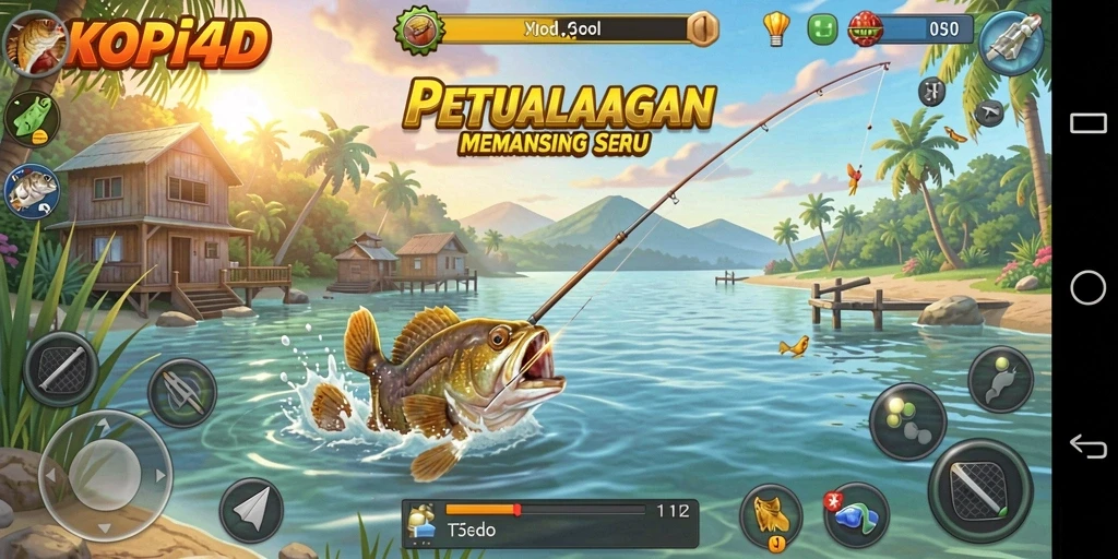 Screenshot KOPI4D menunjukkan pengalaman memancing seru dan menarik.