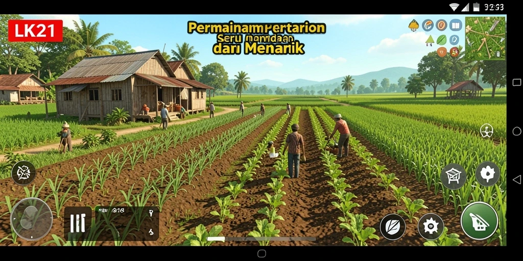Tangkapan layar menunjukkan gameplay peternakan yang menyenangkan di LK21.