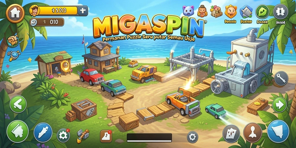 Tampilan gameplay <strong>MIGASPIN</strong> yang menantang dan seru.