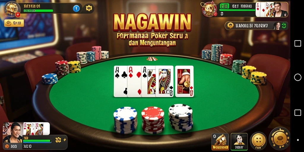 Screenshot menunjukkan suasana intens gameplay Poker di NAGAWIN.