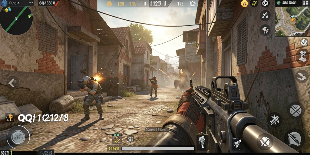 Tangkapan layar gameplay intens dalam <strong>QQ1221</strong> dengan aksi tembak-menembak yang seru.