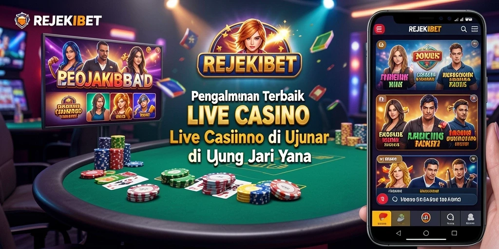 Screenshot gameplay REJEKIBET menampilkan suasana Live Casino yang hidup.
