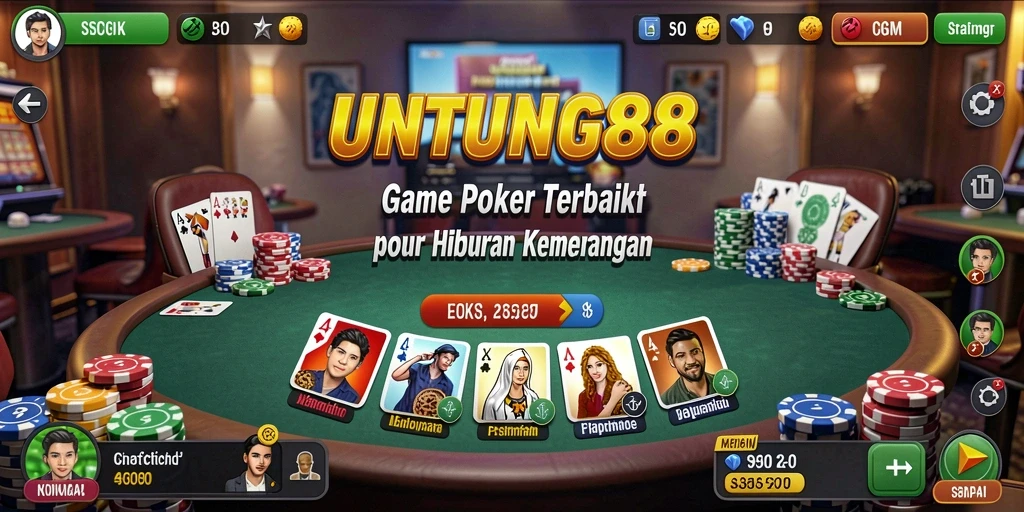 Tampilan antarmuka menarik dari permainan Poker UNTUNG88.